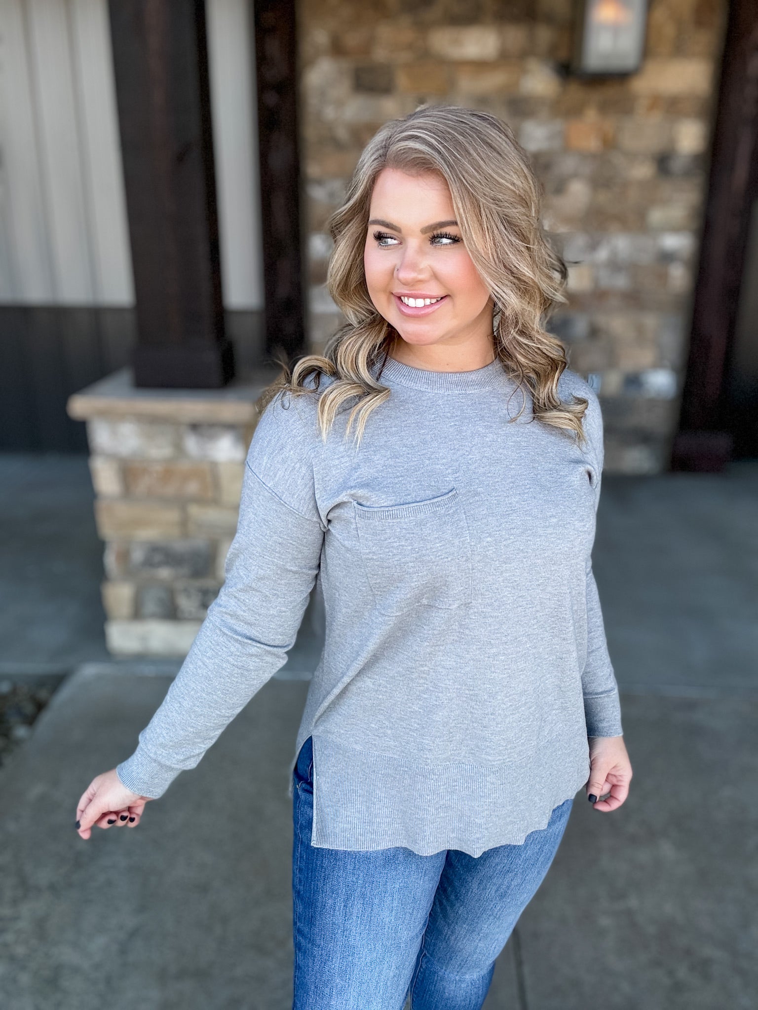 Cozy Companion Sweater - Grey