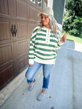 Urban Stripe Sweater - Green FINAL SALE