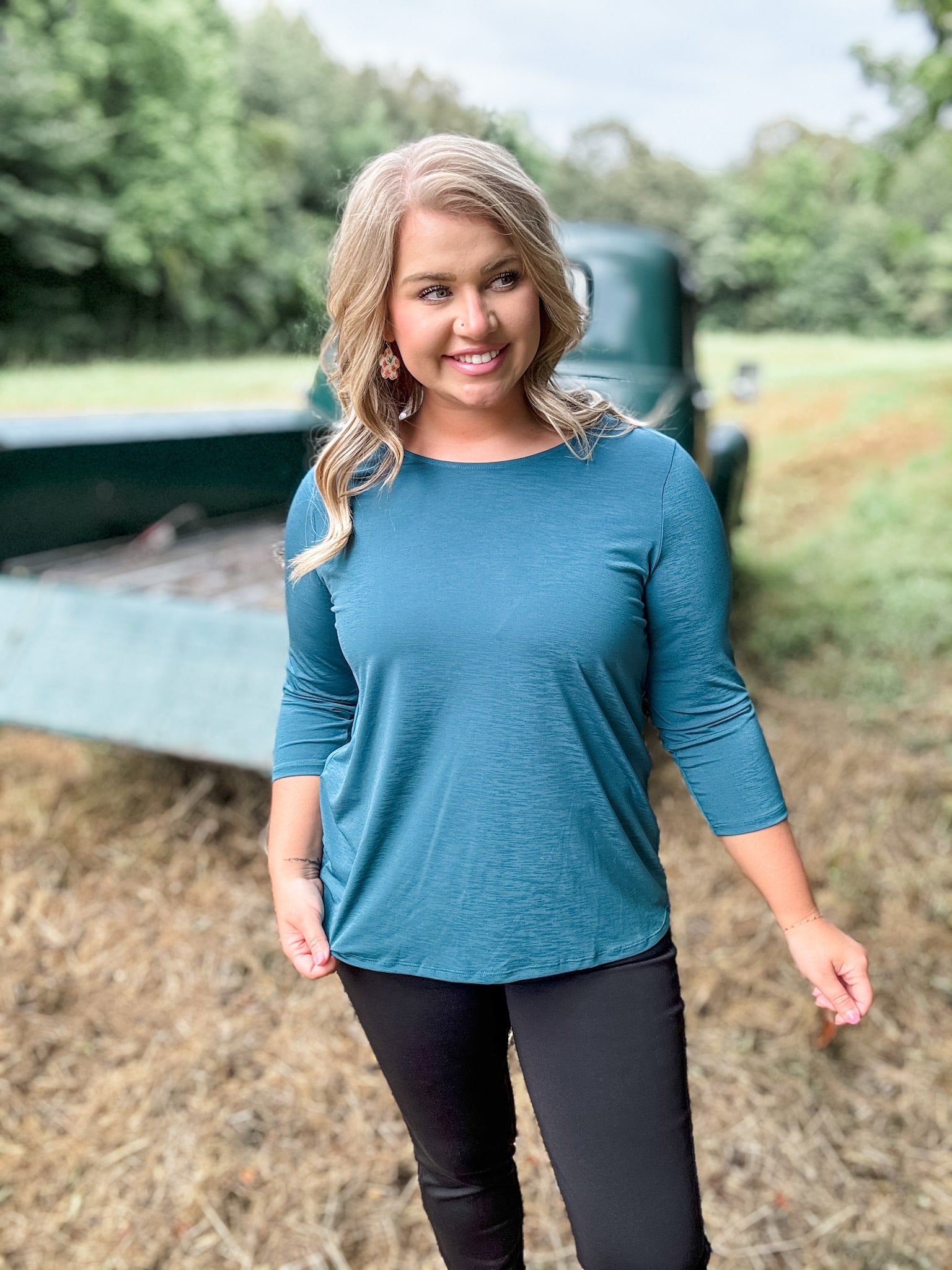 Harvest Haven Top - Teal