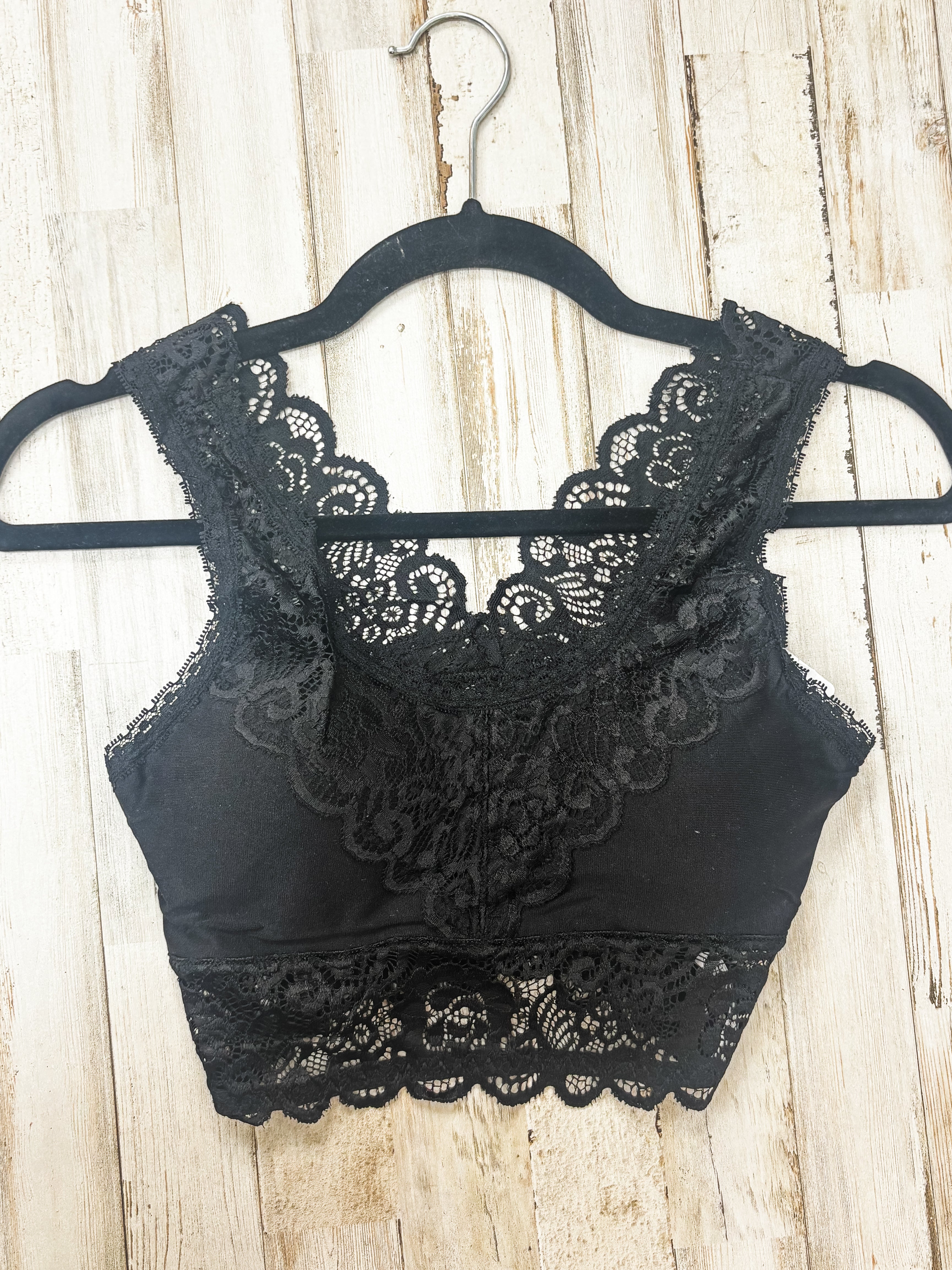 Seamless Lace Bralette - Black