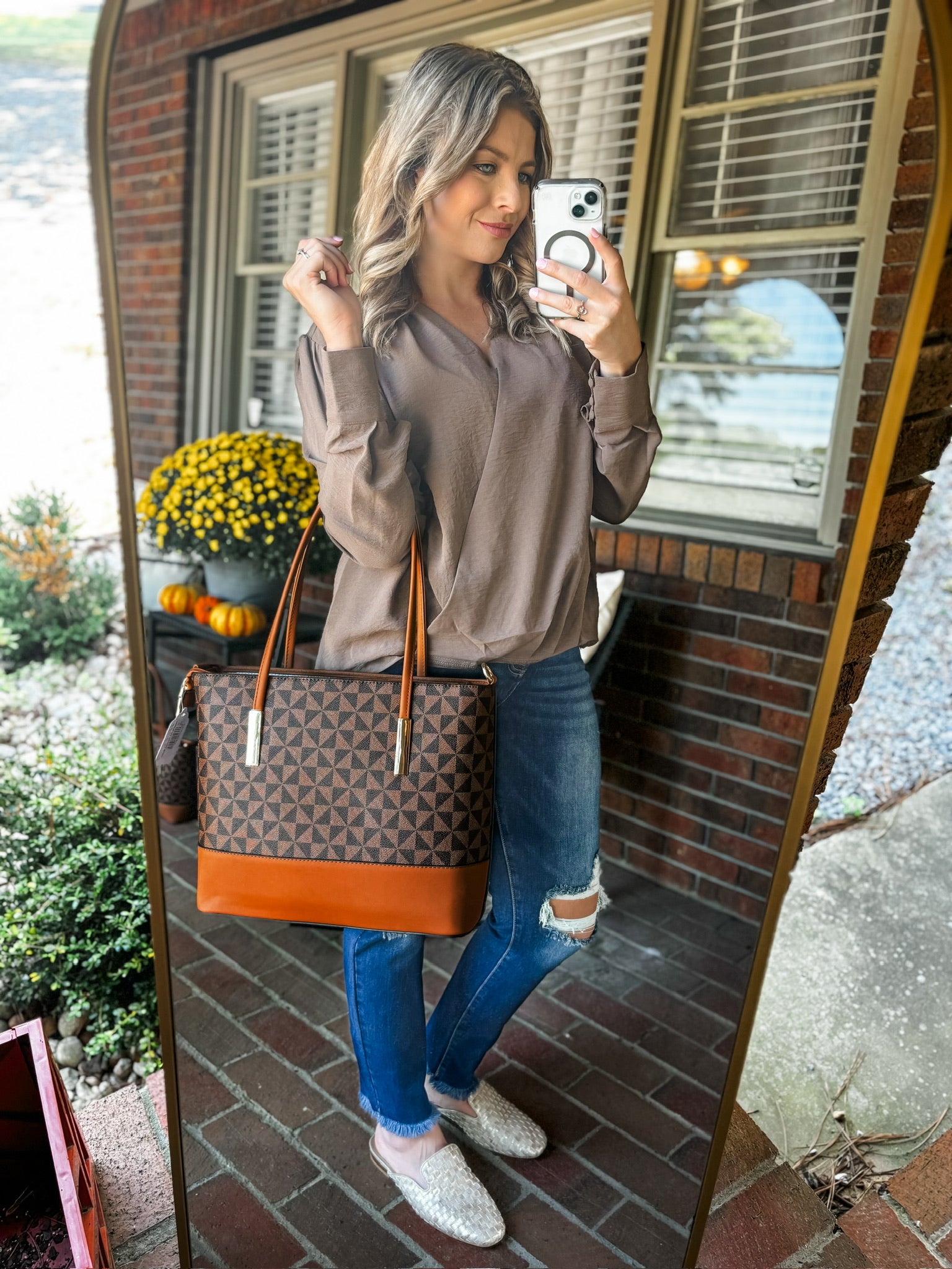 Heading Out Handbag Brown