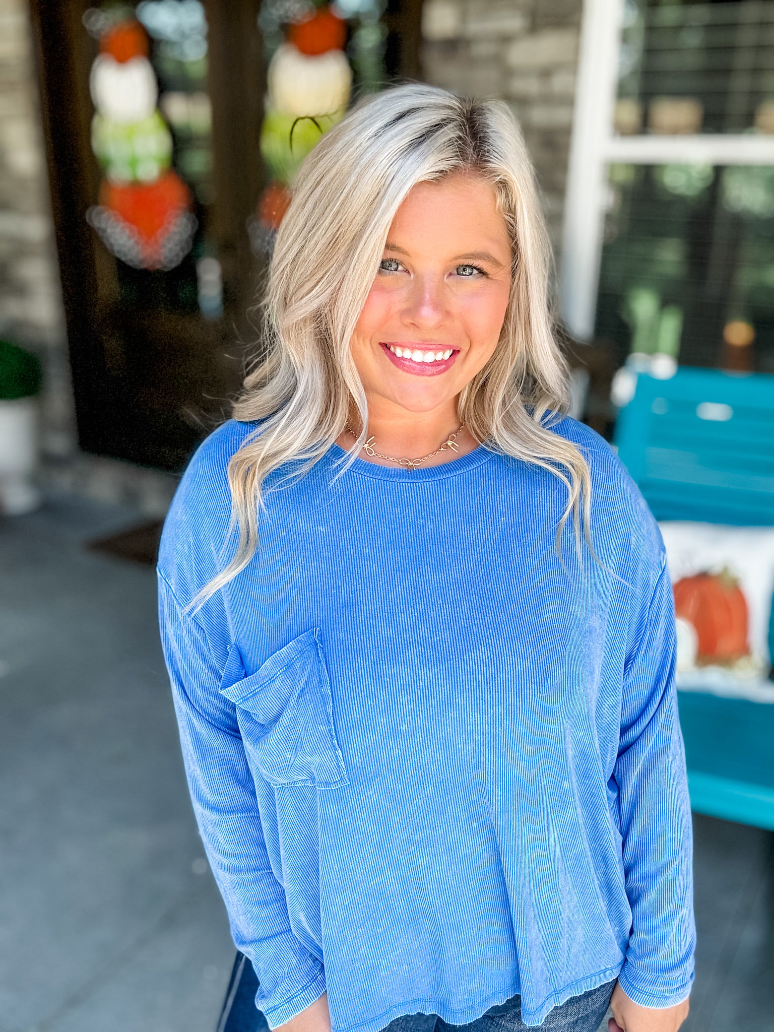 Harvest Heritage Top - Blue