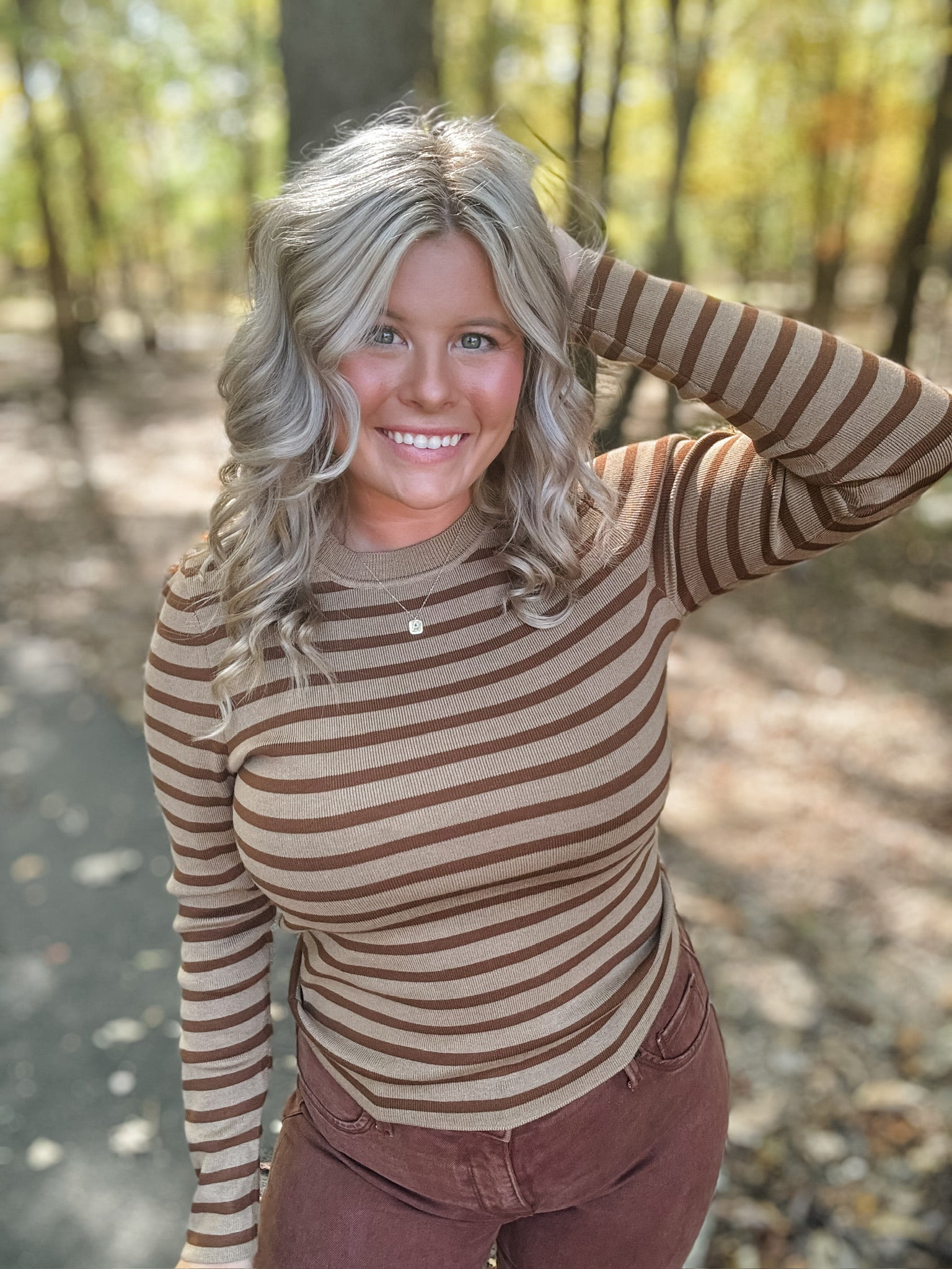 Striped Simplicity Sweater - Brown