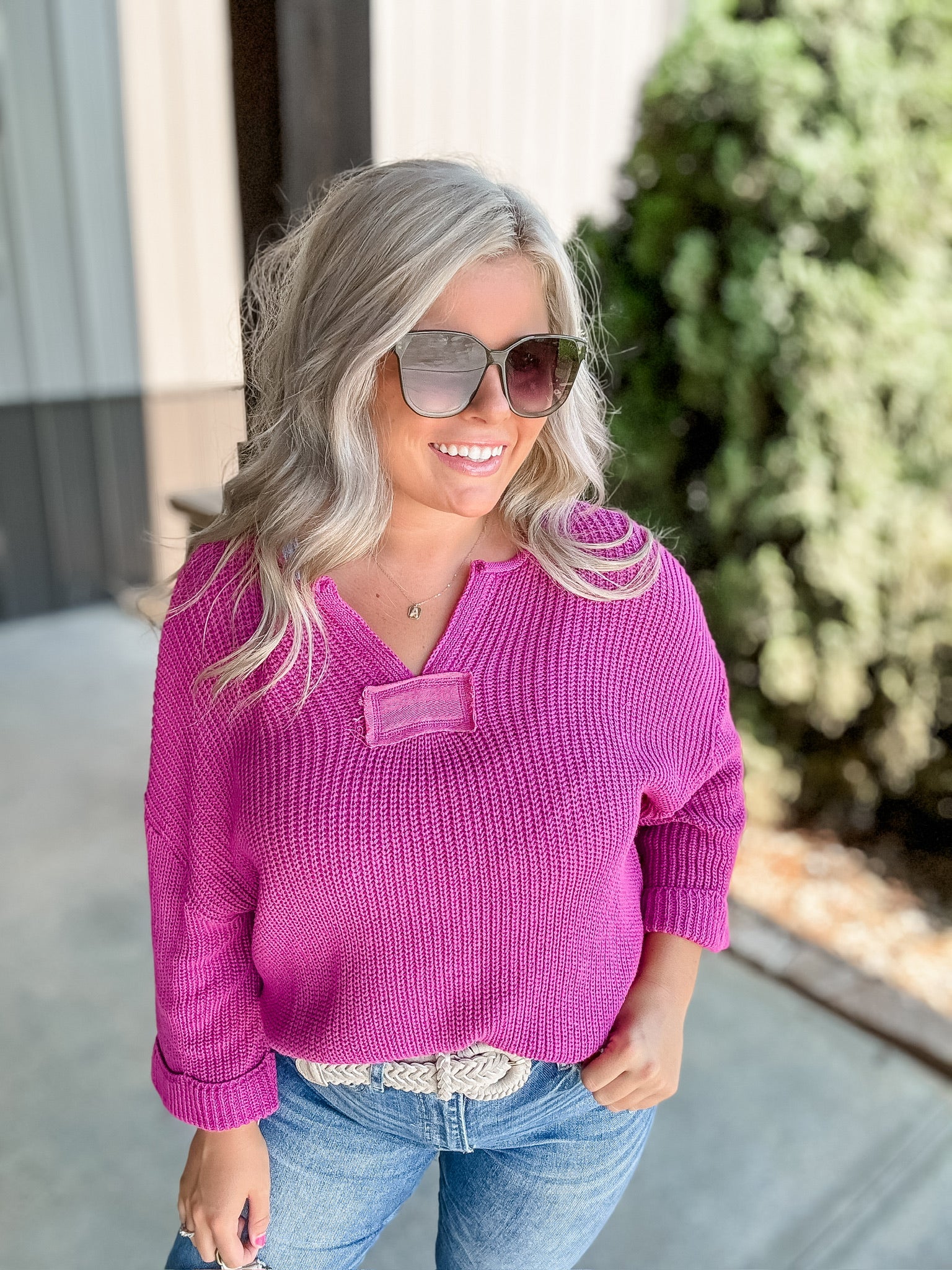 Canyon Echo Sweater - Berry