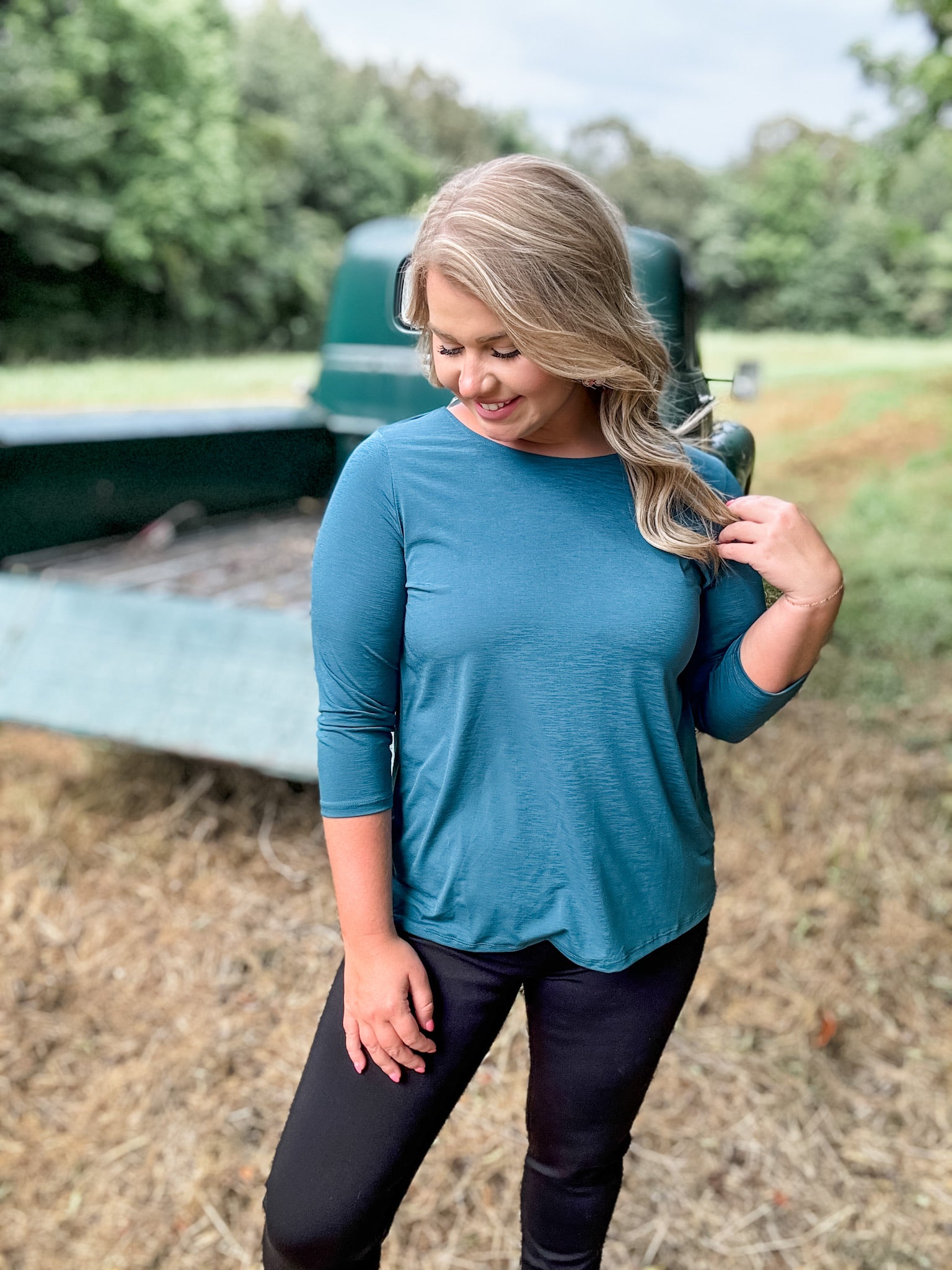 Harvest Haven Top - Teal