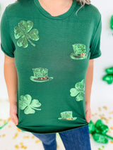 Sequin Clover Tee