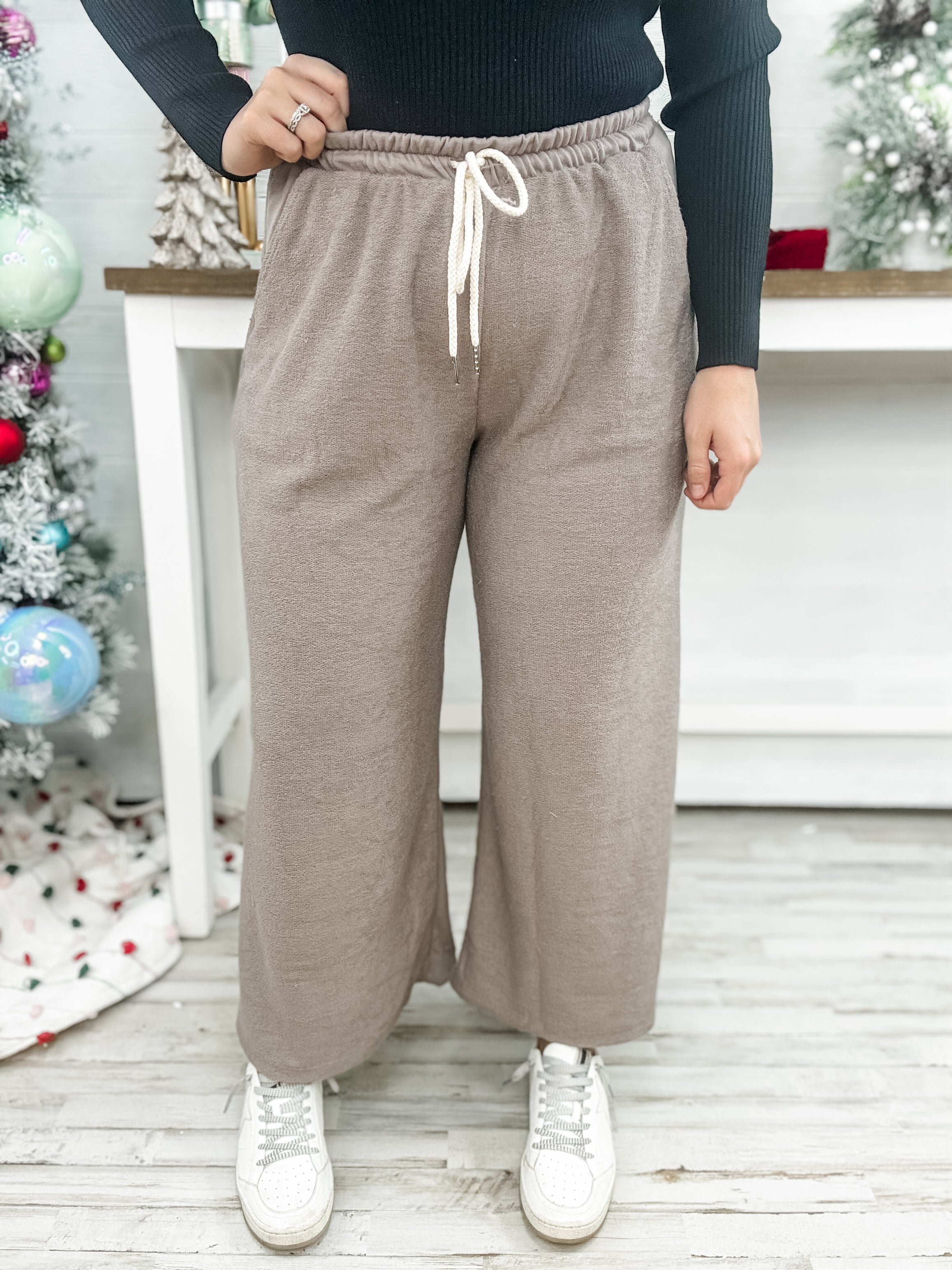 Contrast Comfort Sweatpants - Mocha