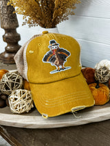 Turkey Sparkle Trucker Hat - Mustard