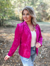 Raspberry Rendevous Velvet Blazer FINAL SALE