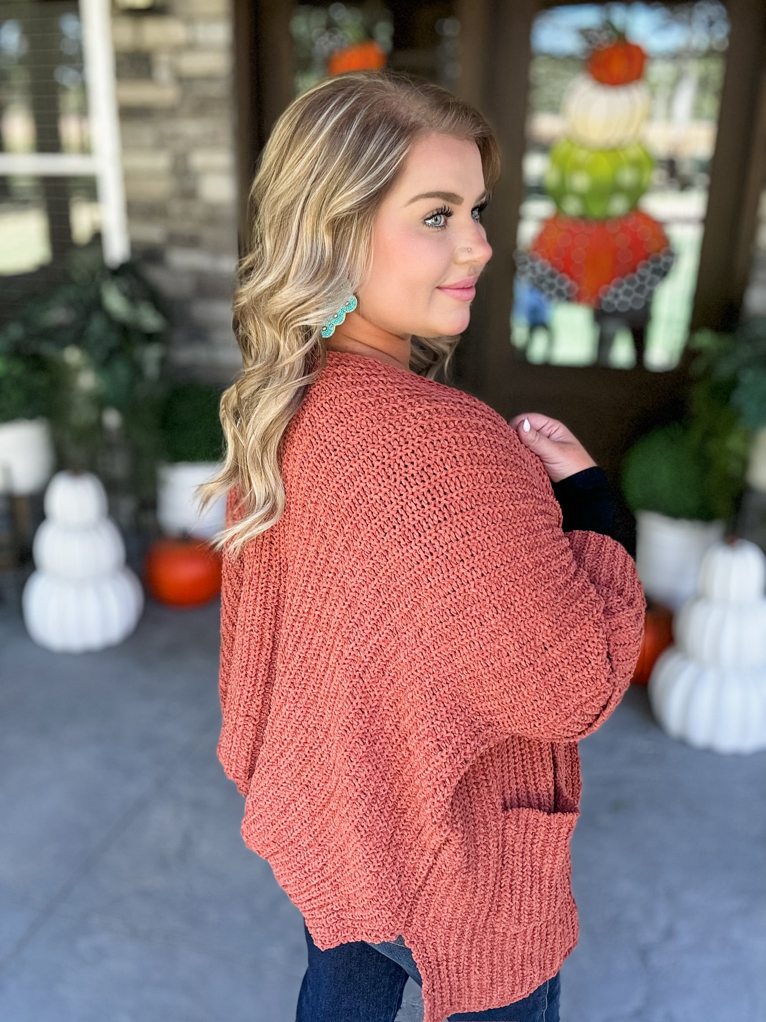 Sweater Weather Cardi - Brick FINAL SALE