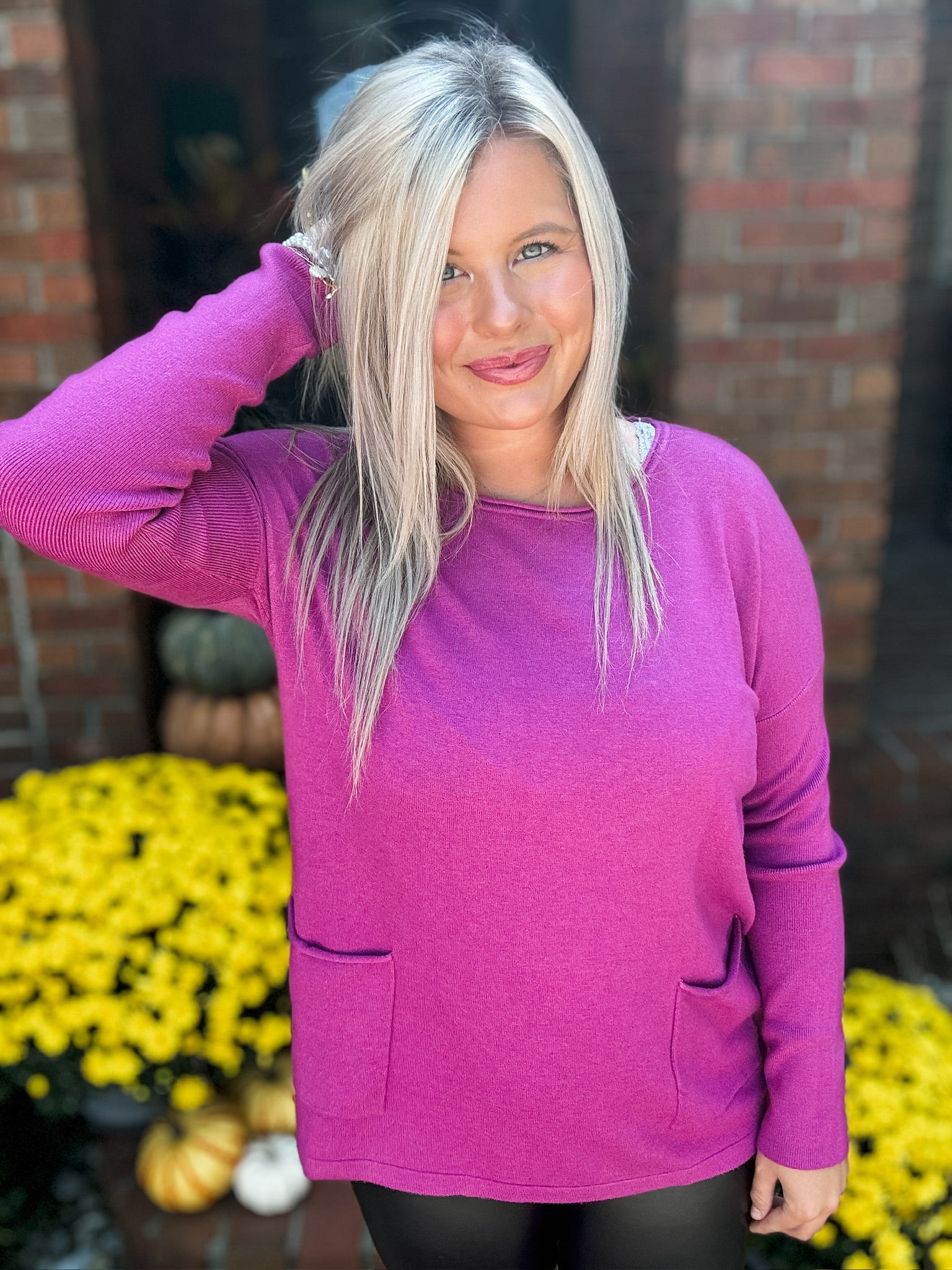 Cuddle Charm Sweater - Plum