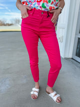 Eve Denim Pants - Fuchsia