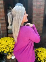 Cuddle Charm Sweater - Plum