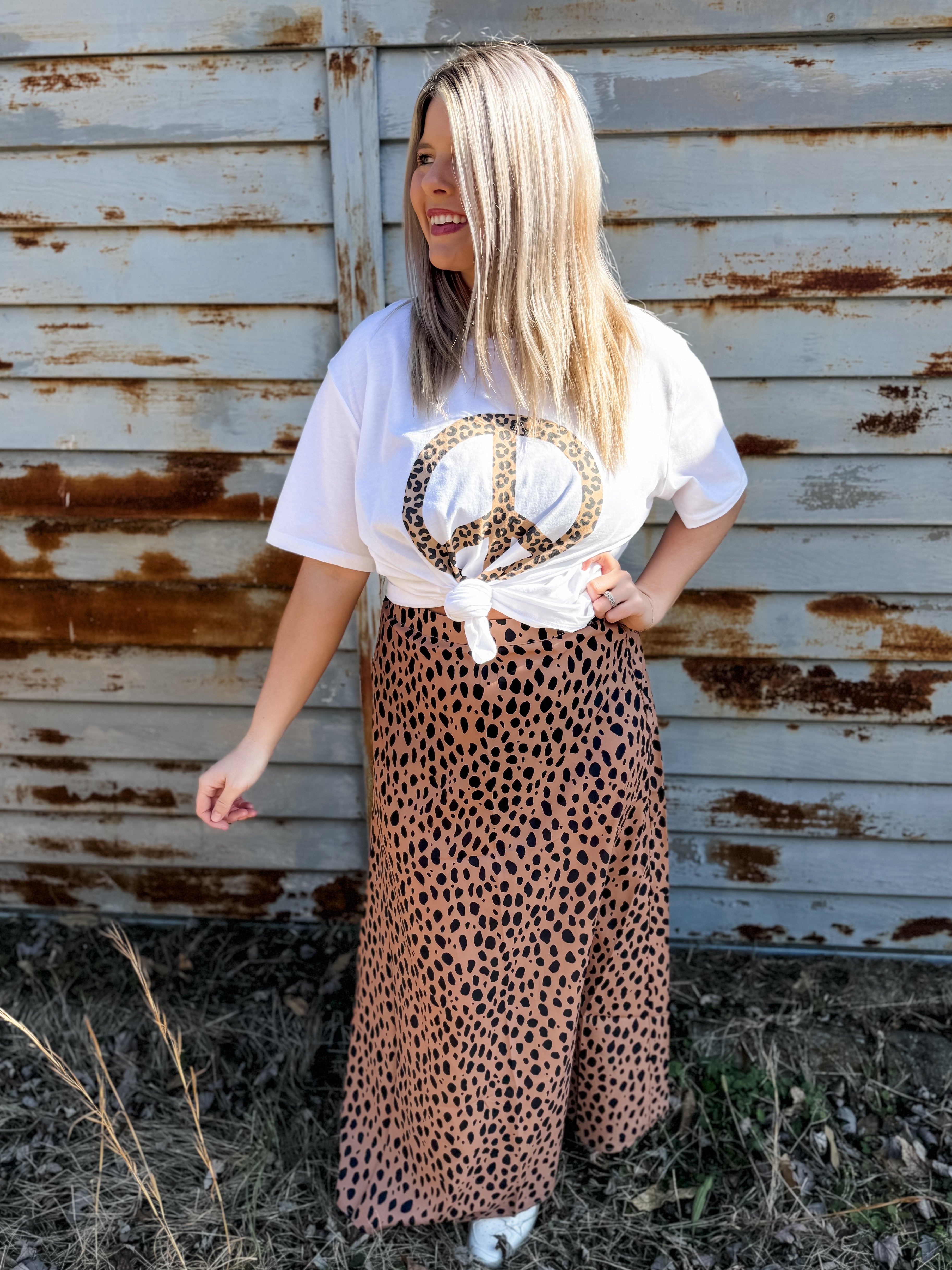 Leopard Peace Graphic Tee