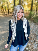 Embroidered Flair Vest