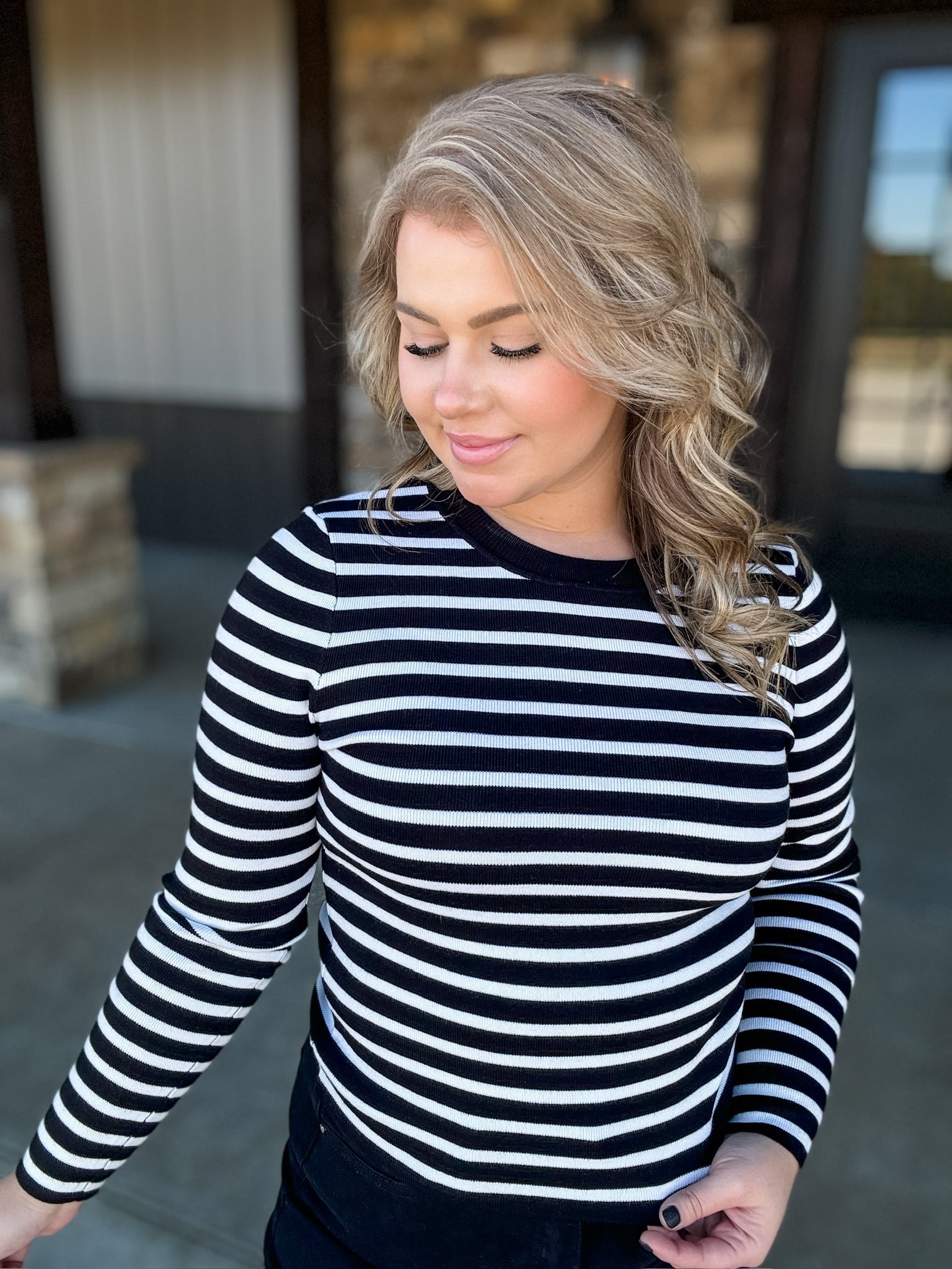 Striped Simplicity Sweater - Black