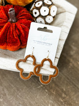 Wrapped Clover Earring - Brown