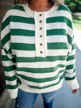 Urban Stripe Sweater - Green FINAL SALE