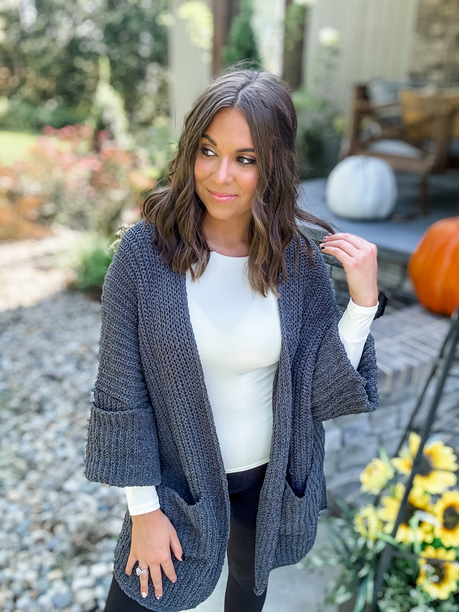 Sweater Weather Cardi - Charcoal FINAL SALE