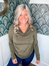 Fall Retreat Top - Olive FINAL SALE