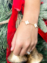 Clover Charm Bracelet - Cream