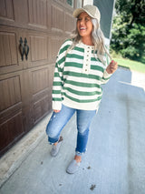 Urban Stripe Sweater - Green FINAL SALE