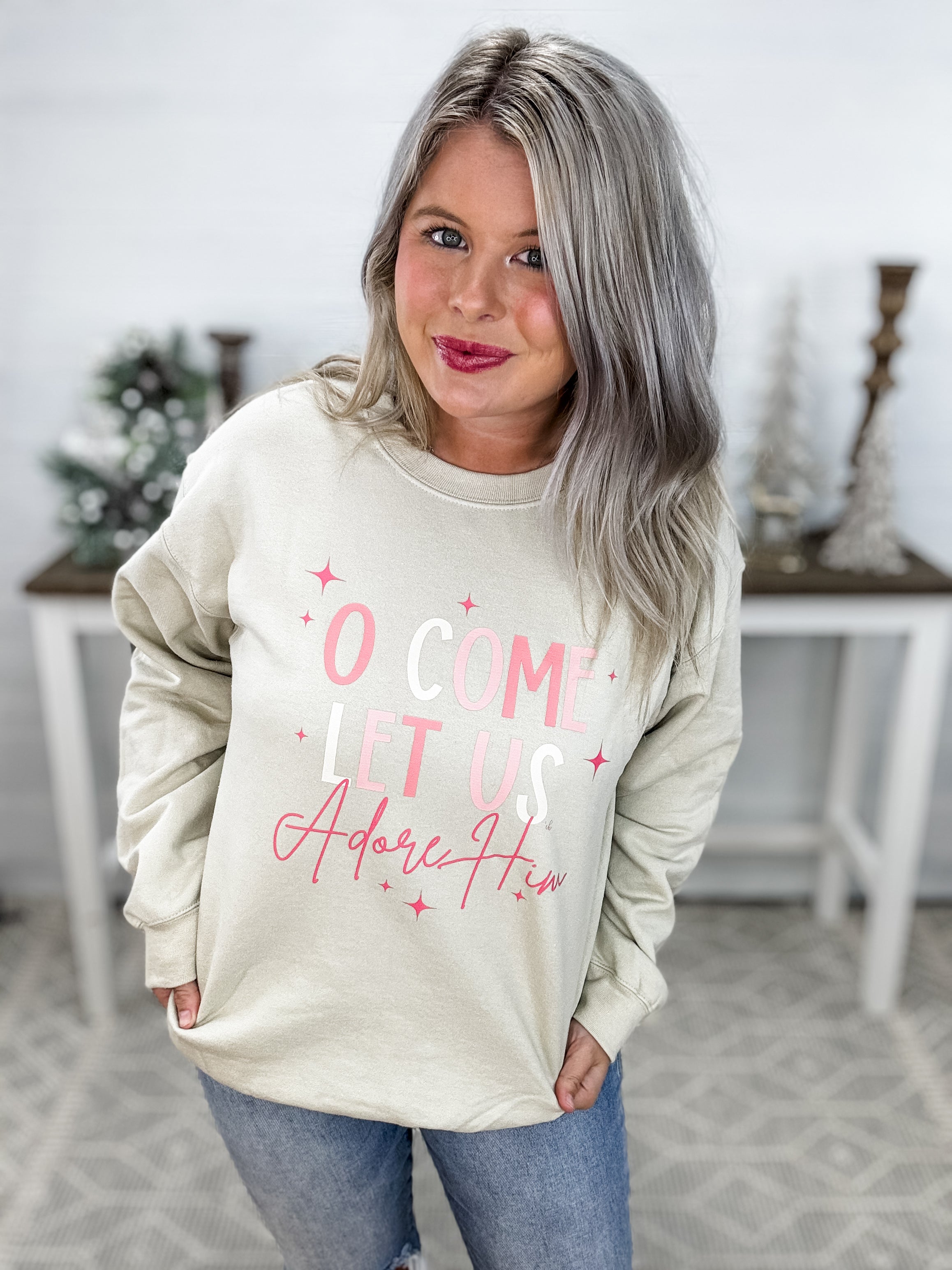 O' Come Let Us Adore Him Crewneck FINAL SALE