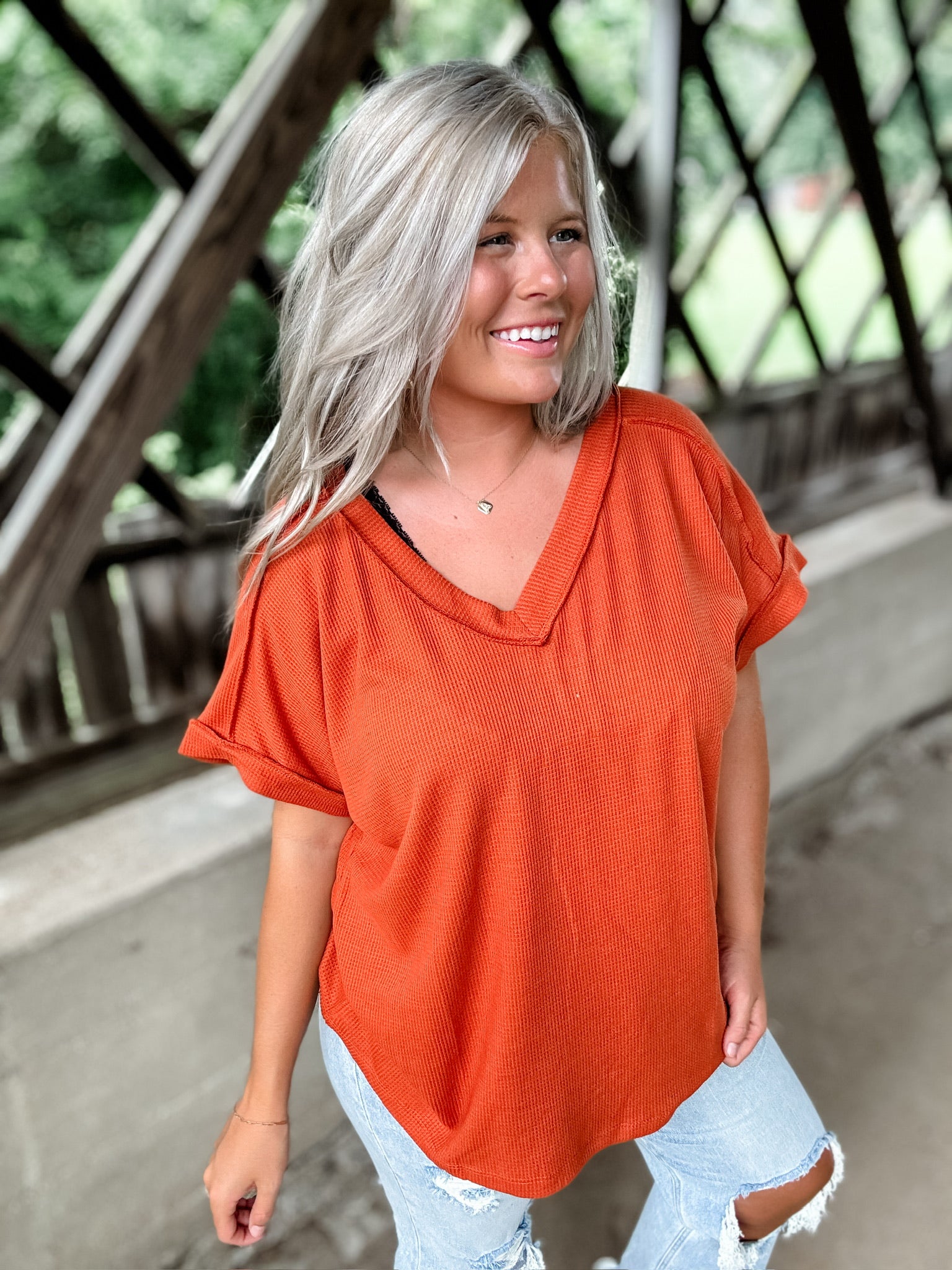 Harvest Moon Top - Orange FINAL SALE