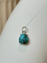 Turquoise Tear Drop Charm - Silver