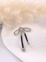 Ribbon Bow Charm - Silver