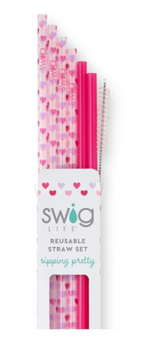 SWIG Reusable Straw Set - Falling In Love + Pink