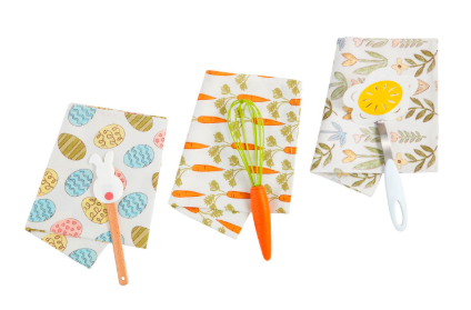 Mud Pie Spring Towel & Utensil Set - Carrot