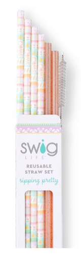 SWIG Bunny Trail + Peach Glitter Straw Set