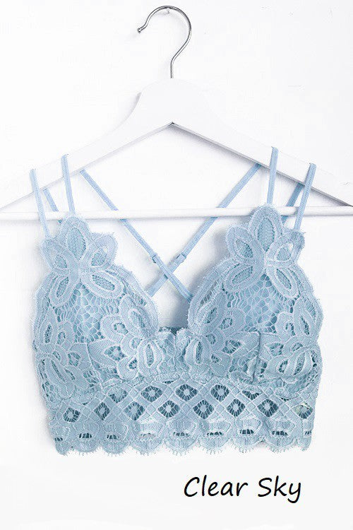 Crochet Lace Bralette - Blue