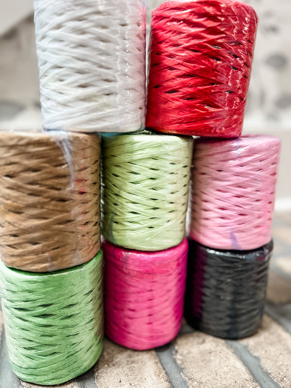 Duvenci Ticaret Pastel Red Raffia Ribbon 8 Mm X 200 M - Trendyol