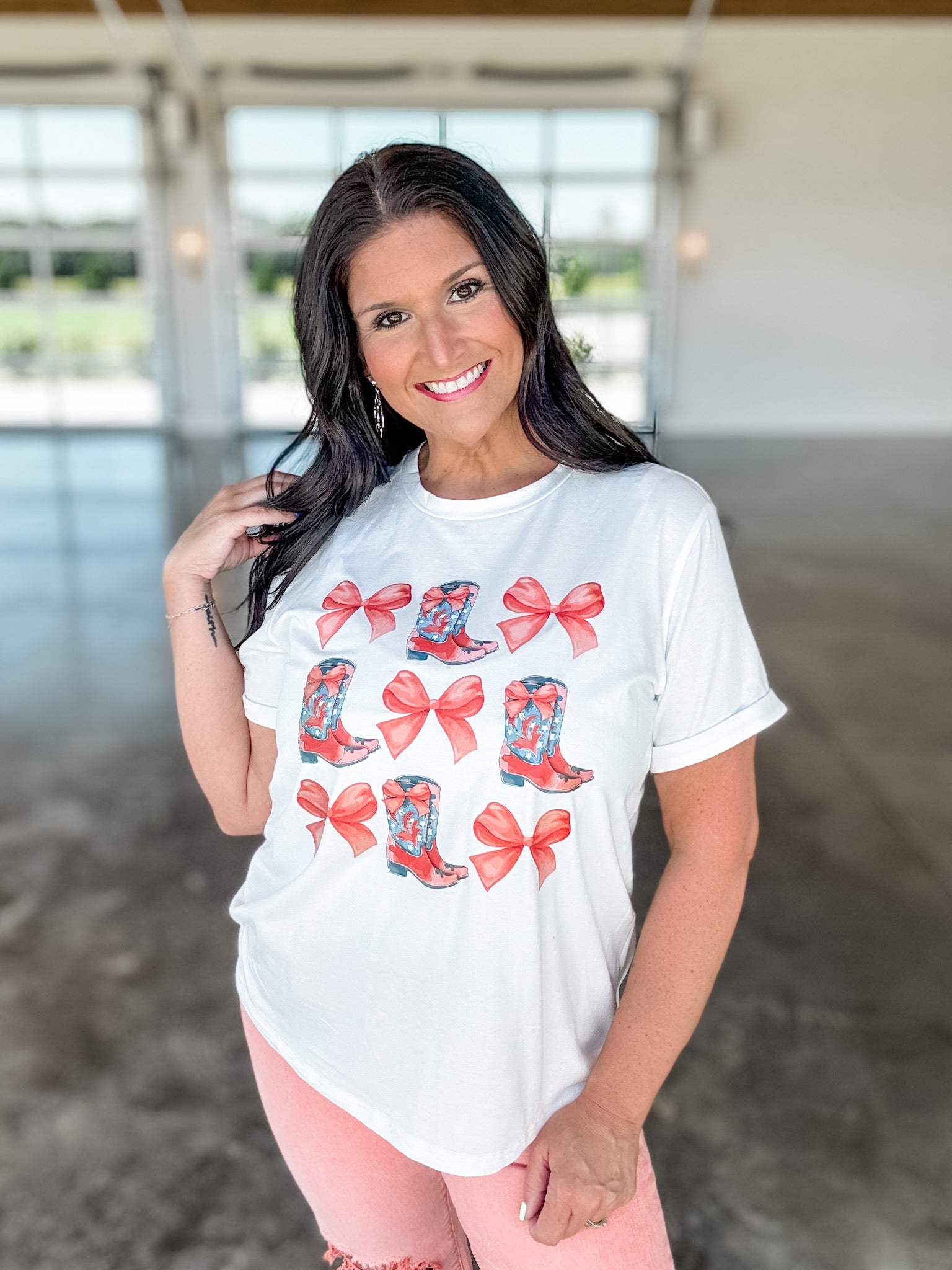 Bowknot & Cowgirl Boots Graphic Tee