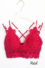 Crochet Lace Bralette - Red